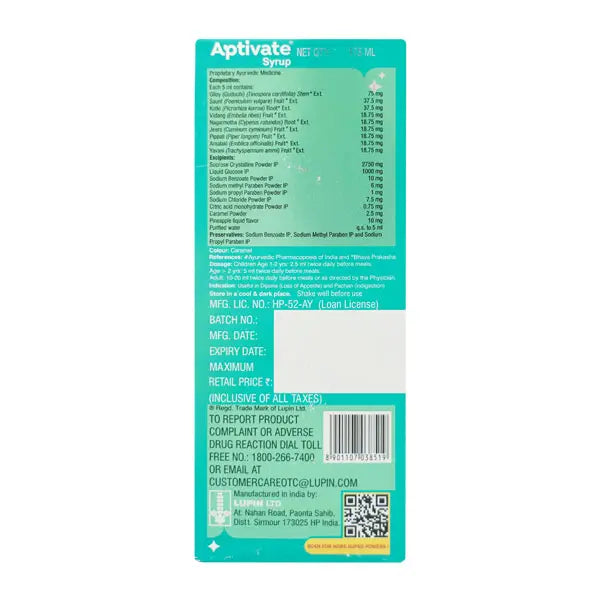 Aptivate Syp. 450 Ml