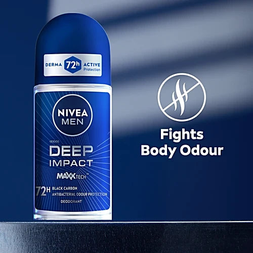 Nivea Men Deep Impact Freshness Deodorant Roll On - Black Carbon, 50 Ml