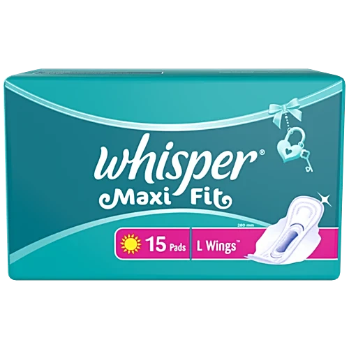 Whisper Maxi Fit Large Wings, 15 Pcs