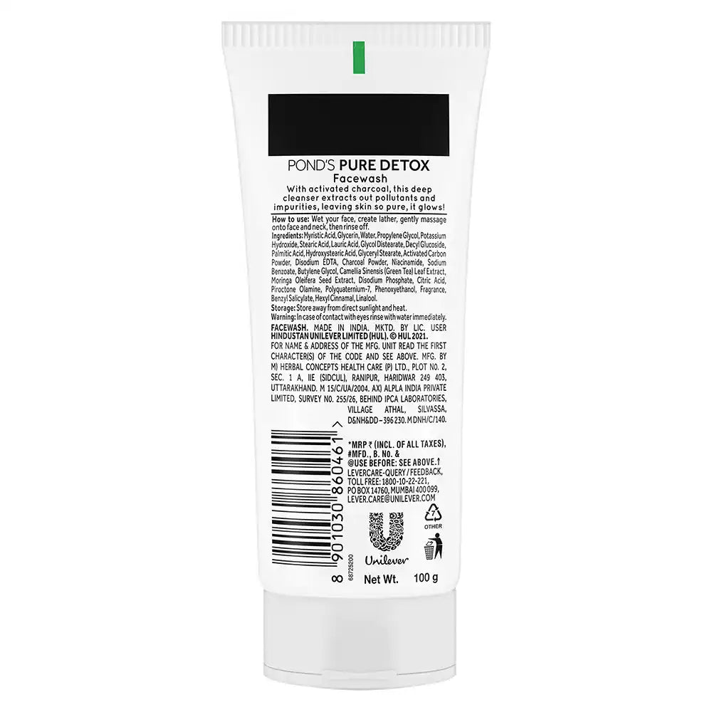 Pond'S Pure Detox Face Wash 100gm With Activated Charcoal