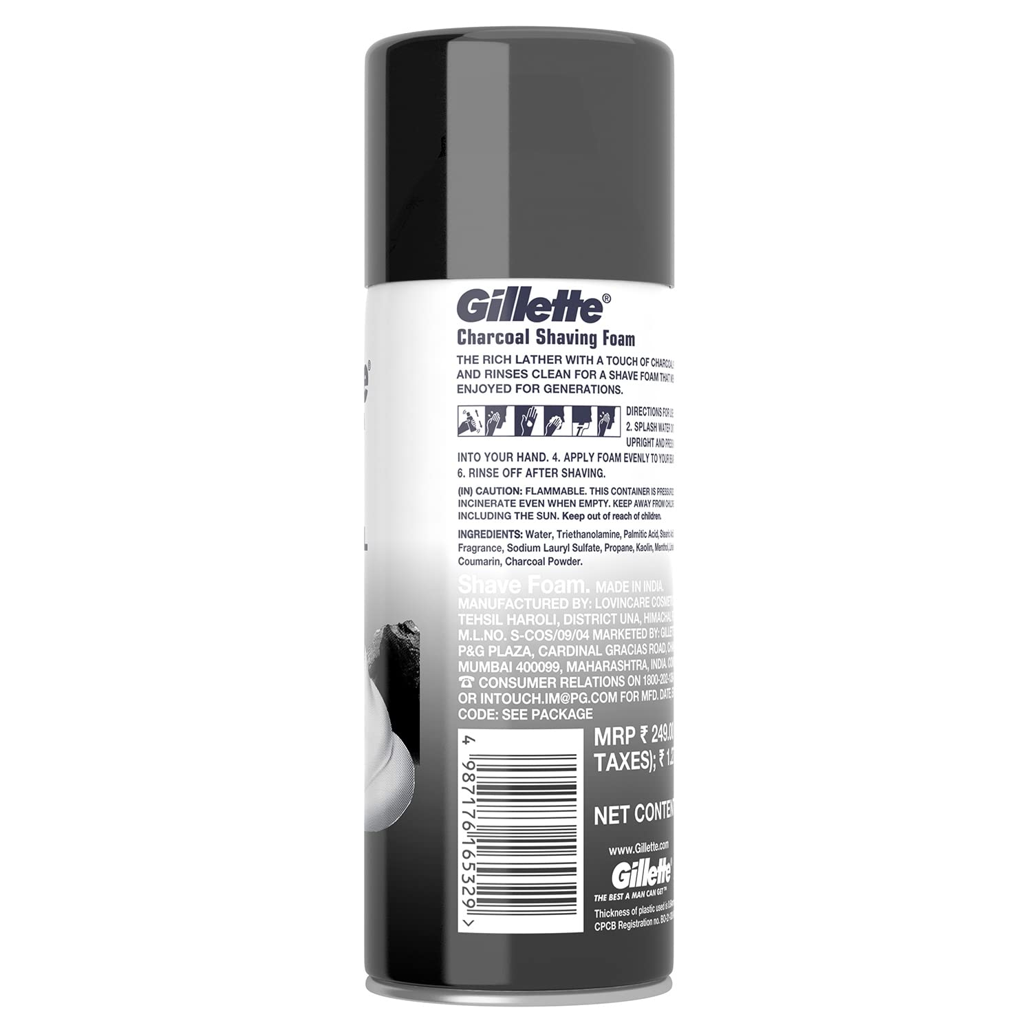 Gillette Shaving Foam Charcoal 196g