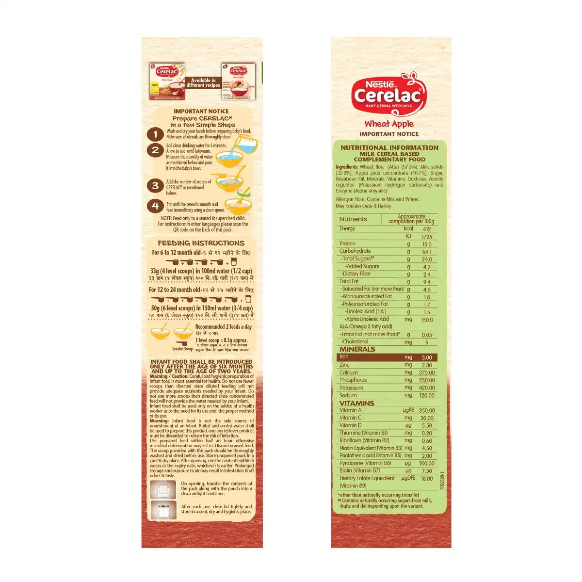 Cerelac With Milk Wheat Apple 350g No 6
