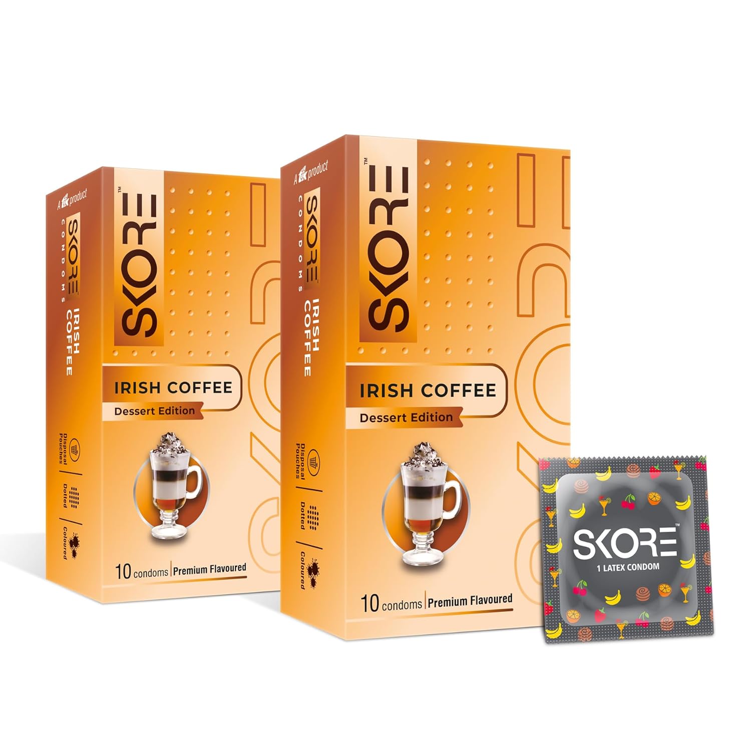 Skore Irish Coffee Dessert Adition Premium Flavoured | Condoms | 10 Count