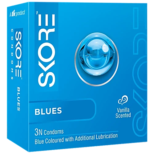 Skore Condoms - Blue Colored, 3 Pcs