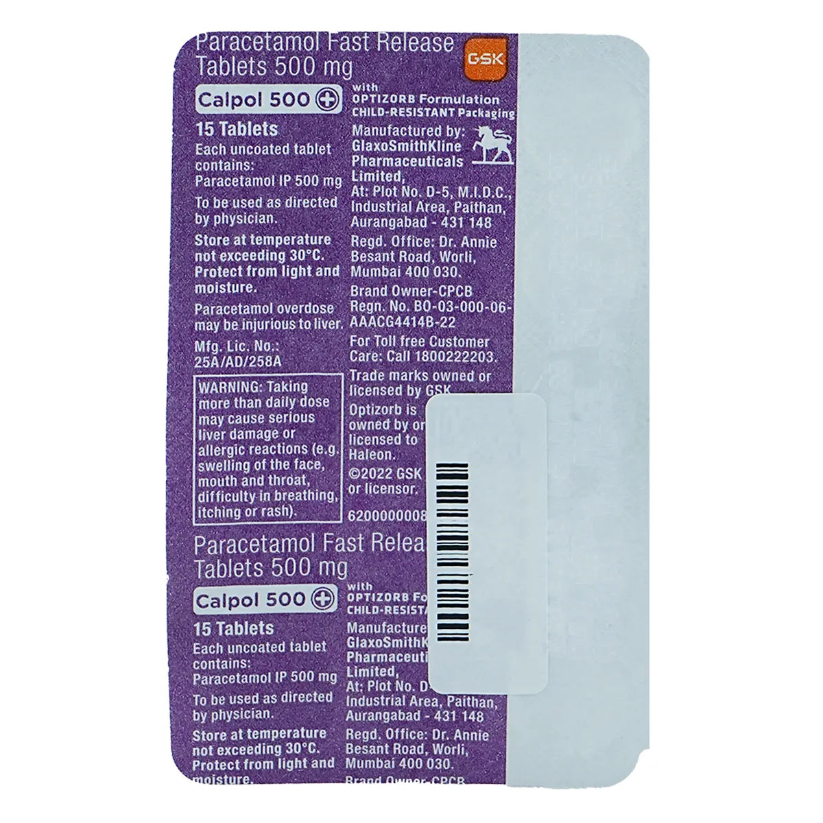 Calpol 500 Plus