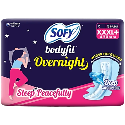 Sofy Bodyfit Overnight Pads - Xxxl+, 3 Pcs Pouch