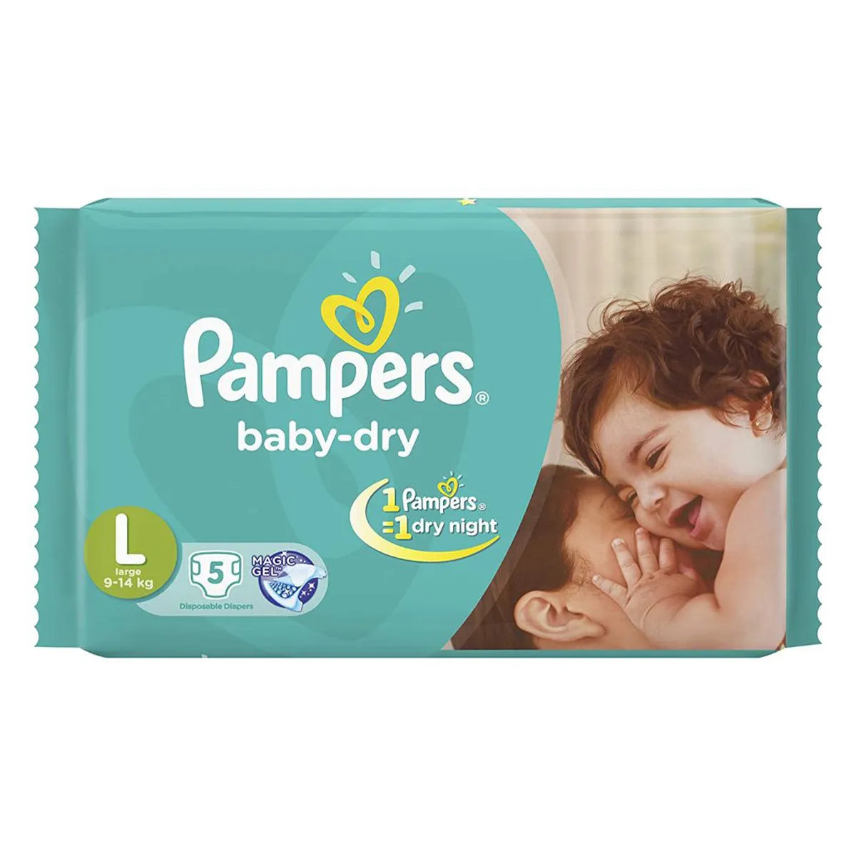 Pampers Baby Dry, Size L, 5 Diapers