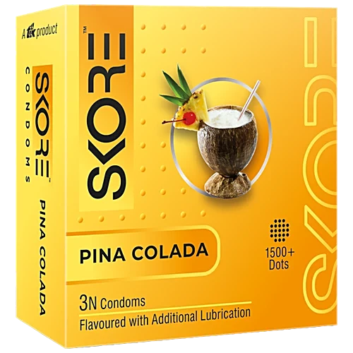 Skore 1500 + Dots Condoms - Pinacolada, 3 Pcs