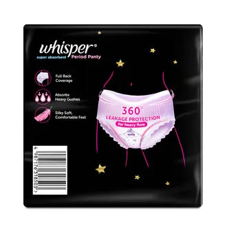 Whisper Super Absorbent Period Panty Large-Xl, 6 Count