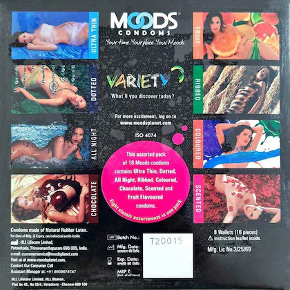 Moods Variety Condoms 8 Wallets (16 Pcs)