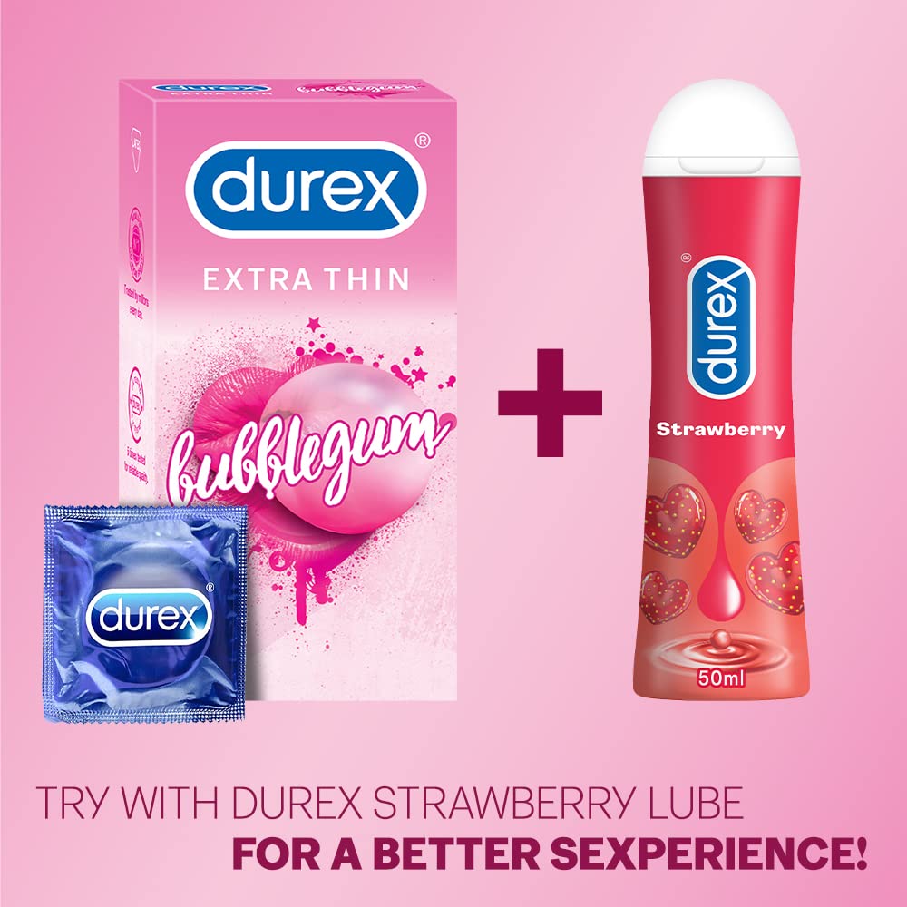 Durex Extra Thin Bubblegum Flavoured Condoms For Men- 10s