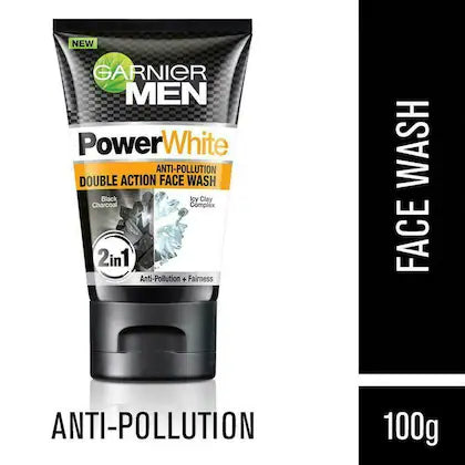 Garnier Men Powerwhite Anti Pollution Double Action Face Wash 100 G