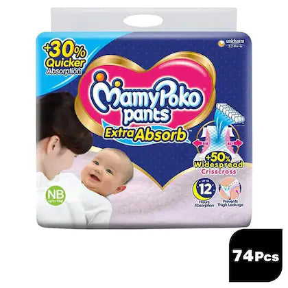 Mamypoko Pants Extra Absorb, Size Nb , 74 Pants