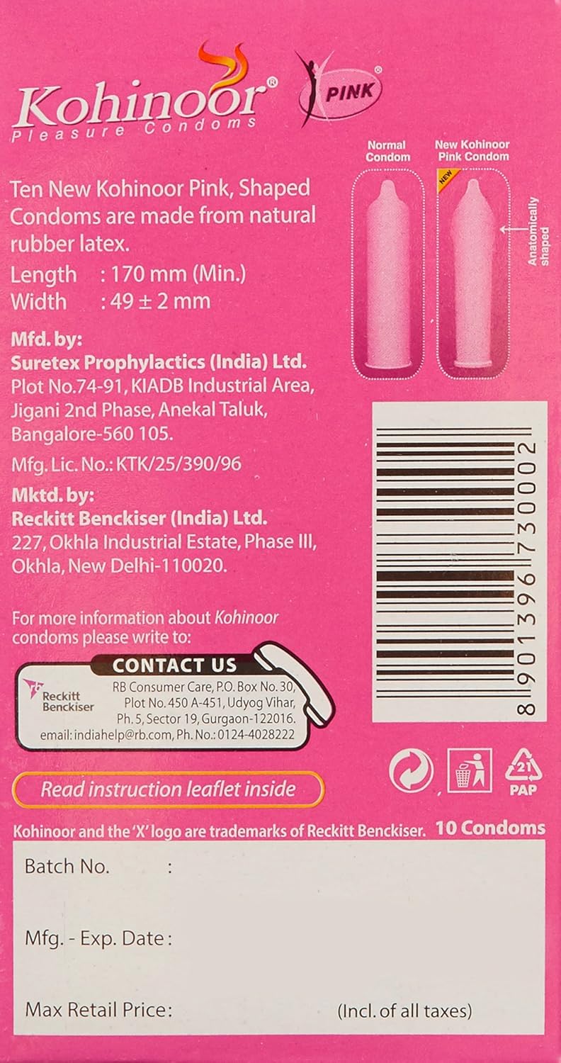 Kohinoor Condom Pink 10s