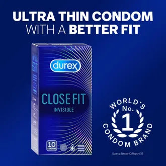 Durex Close Fit Invisible Condoms, 10 Count