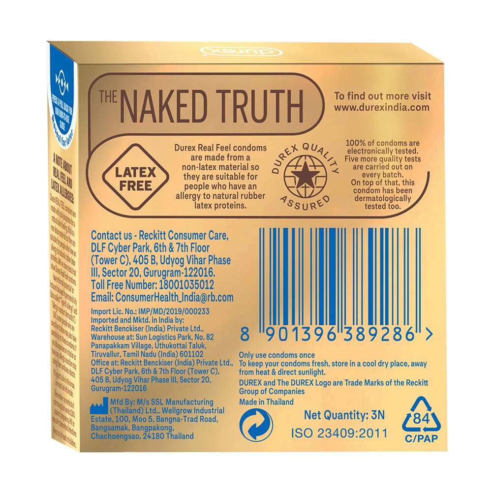 Durex Real Feel Condoms For Men - 3 Count | Latex Free