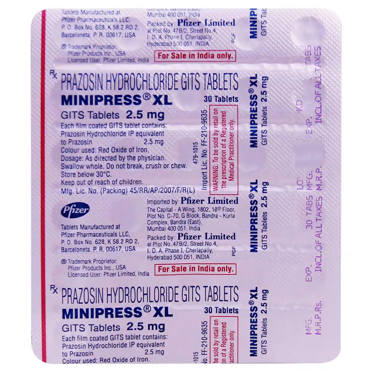 Minipress Xl 2.5mg