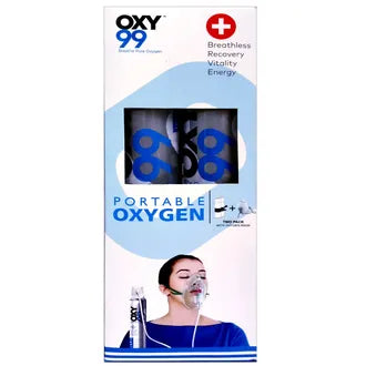 Oxy99 Portable 500 Ml Oxygen Can With Two Masks, 1 Kit