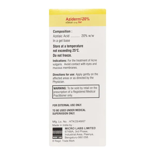 Aziderm 20% Gel 15gm