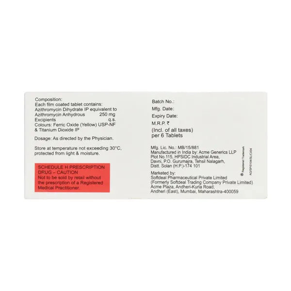 Azax 250mg.T 6 S