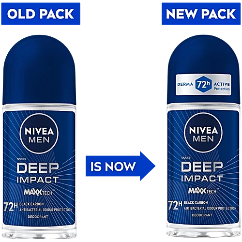 Nivea Men Deep Impact Freshness Deodorant Roll On - Black Carbon, 50 Ml