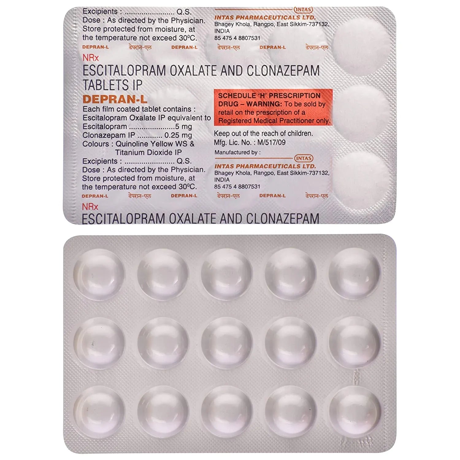 Depran L 5/0.25mg Tablet 15'S