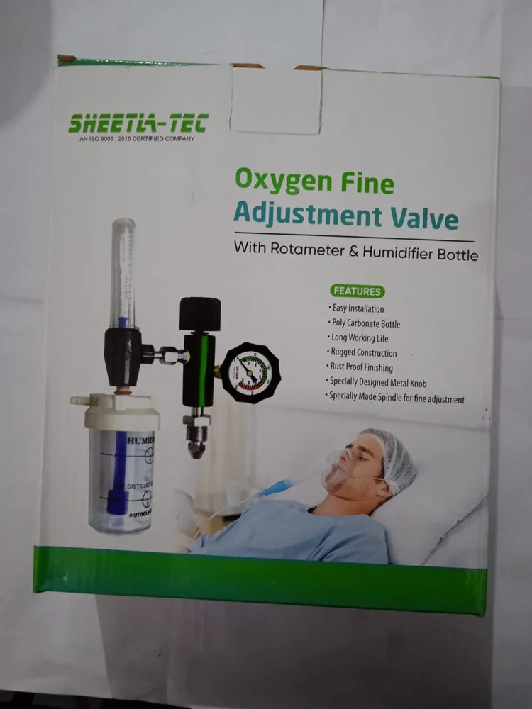 Sheetla Tec Oxygen Fine Adjustment Valve With Rotameter & Humidifier Bottle