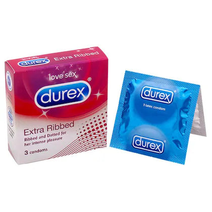 Durex Extra Ribbed Condoms 3 Pcs