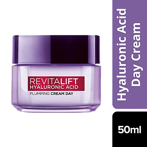 L'Oreal Paris Revitalift Hyaluronic Acid - Plumping Day Cream, For Hydrated, Smooth & Radiant Skin, 50 Ml Jar