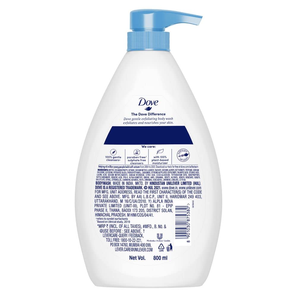 Dove Exfoliating Bodywash With Triple Hydration Serum, 825ml