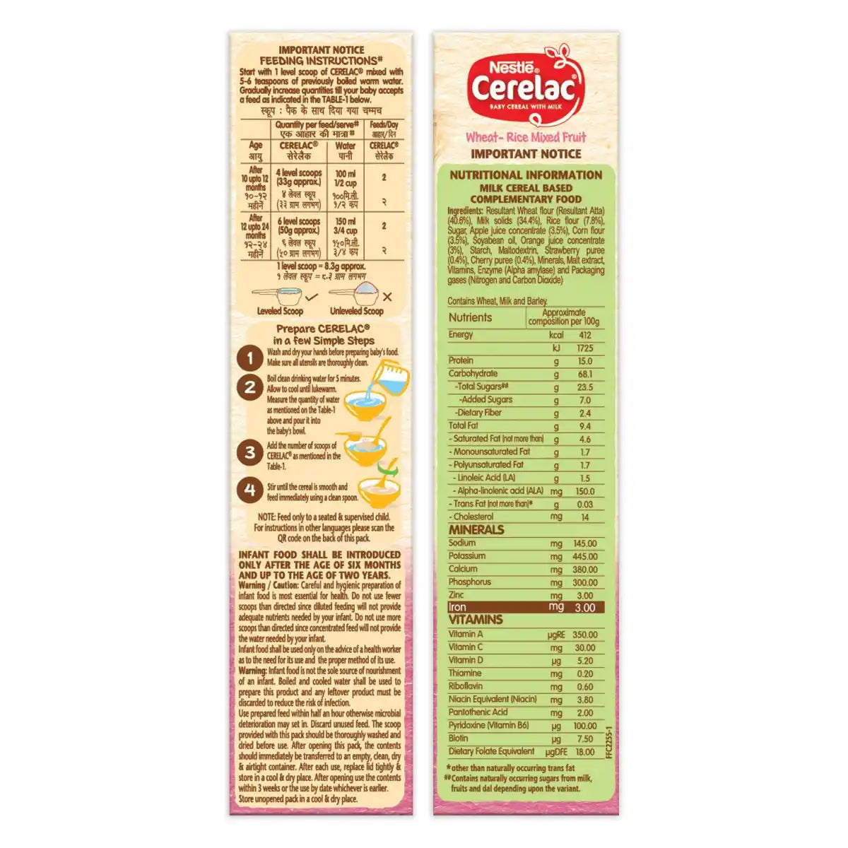 Cerelac With Milk Wheat Rice Mixed Fruit 350g No10