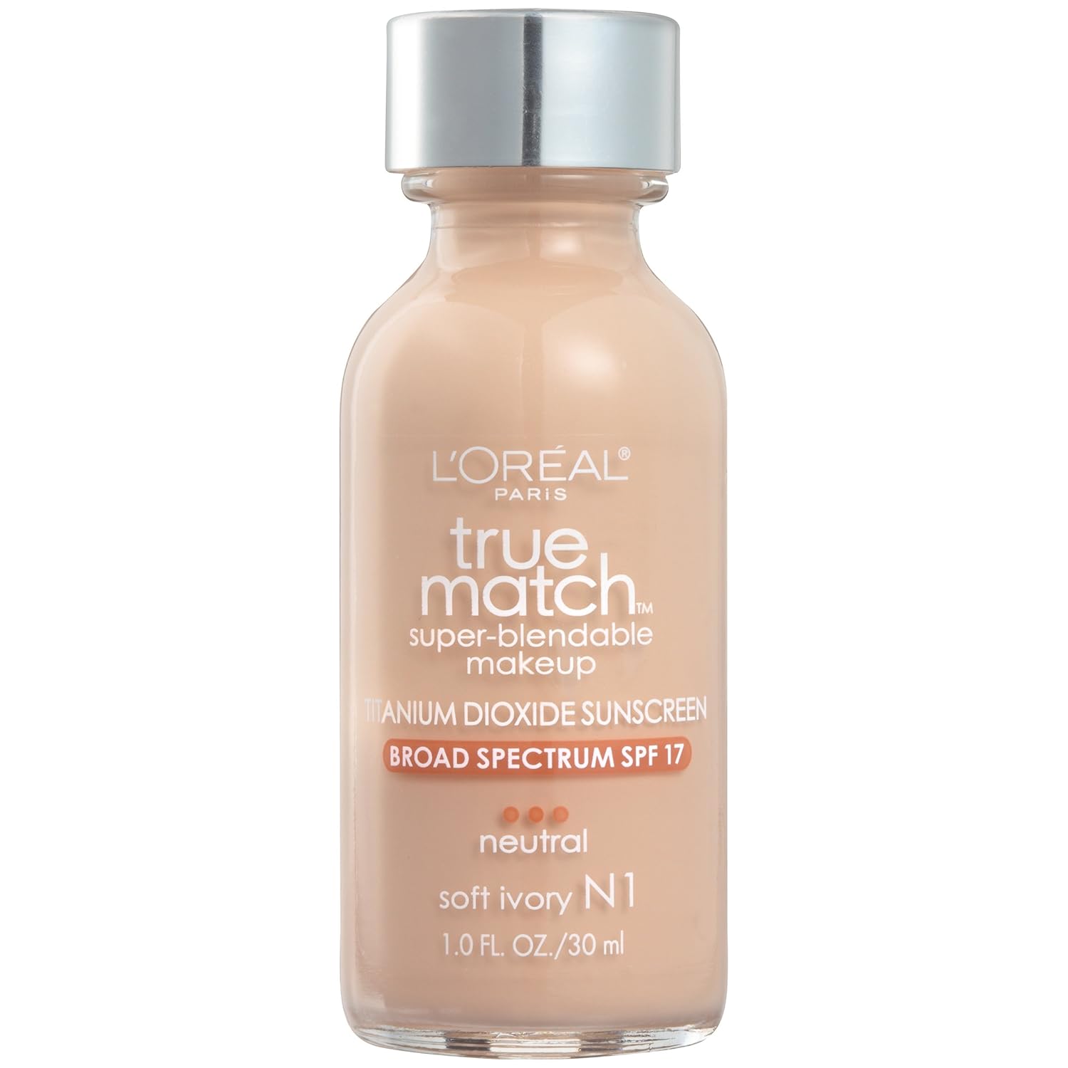 L'Oreal Paris True Match Super-Blendable Liquid Natural All Skin Makeup Soft Ivory 1-Fluid Ounce 2 Ea 30ml
