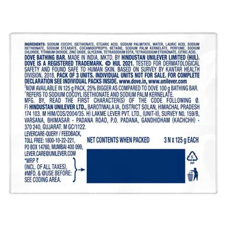 Dove Cream Beauty Bathing Bar, 375 Gm (3x125 Gm)