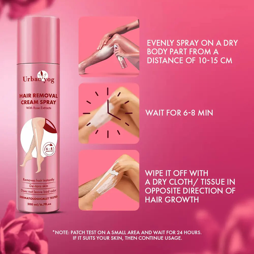 Urban Yog Hair Removal Spray Rose Exract 200 Ml