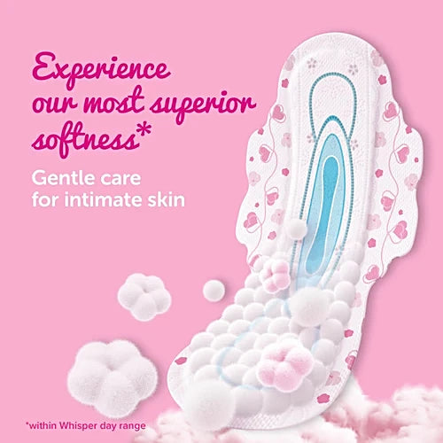 Whisper Ultra Skin Love Soft Sanitary Pads - For Women, Xl, With Disposable Wrap, 45 Pcs (Buy 2 Get 1 Free)