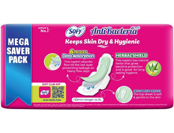 Sofy Antibacterial Xl+ 44 Pads