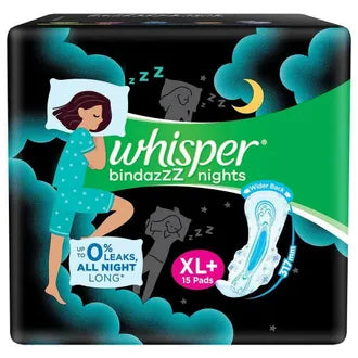 Whisper Bindazzz Nights, Xl+, 7 Pads