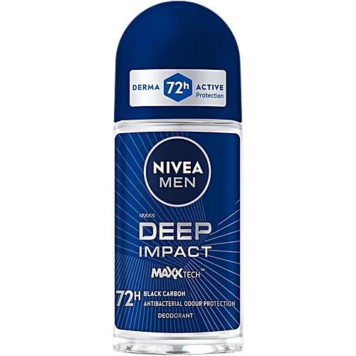 Nivea Men Deep Impact Freshness Deodorant Roll On - Black Carbon, 50 Ml