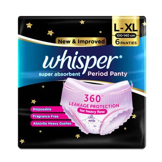 Whisper Super Absorbent Period Panty Large-Xl, 6 Count