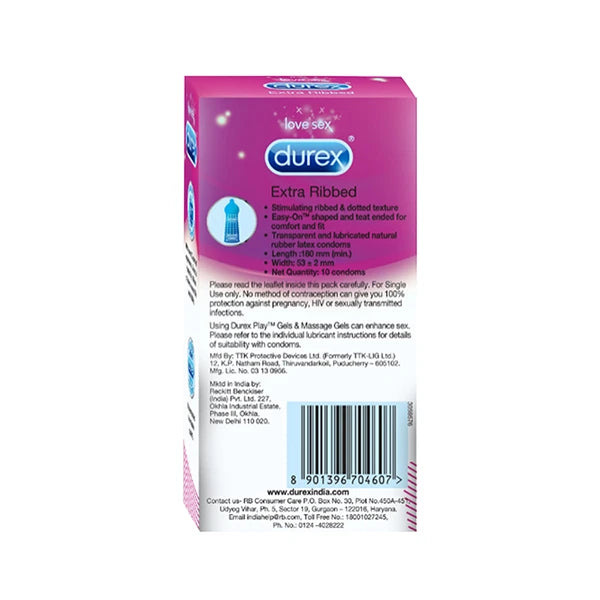 Durex Condoms - Extra Ribbed 10'S