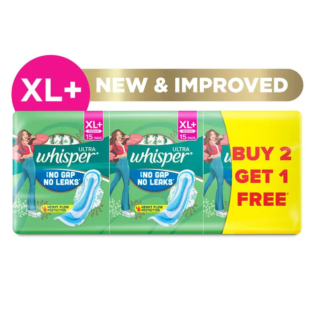 Whisper No Gap No Leak, Xl+, 45 Pads