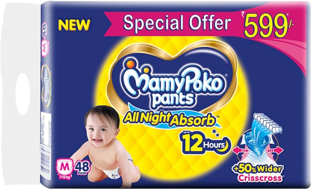 Mamypoko Pants All Night Absorb, Size M, 48 Pants
