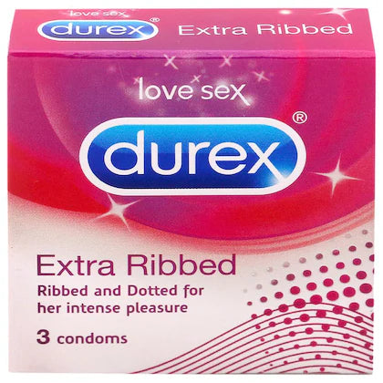 Durex Extra Ribbed Condoms 3 Pcs
