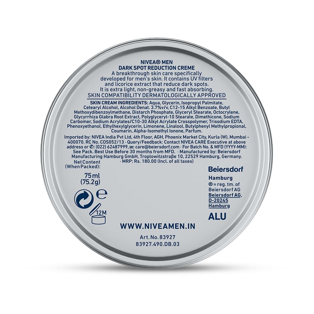 Nivea Men Dark Spot Reduction Cream, 75ml