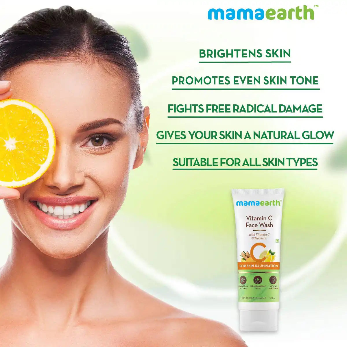 Mamaearth Vitamin C Face Wash 100ml With Turmeric