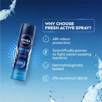 Nivea Men Fresh Active Deodorant Spray, 150 Ml