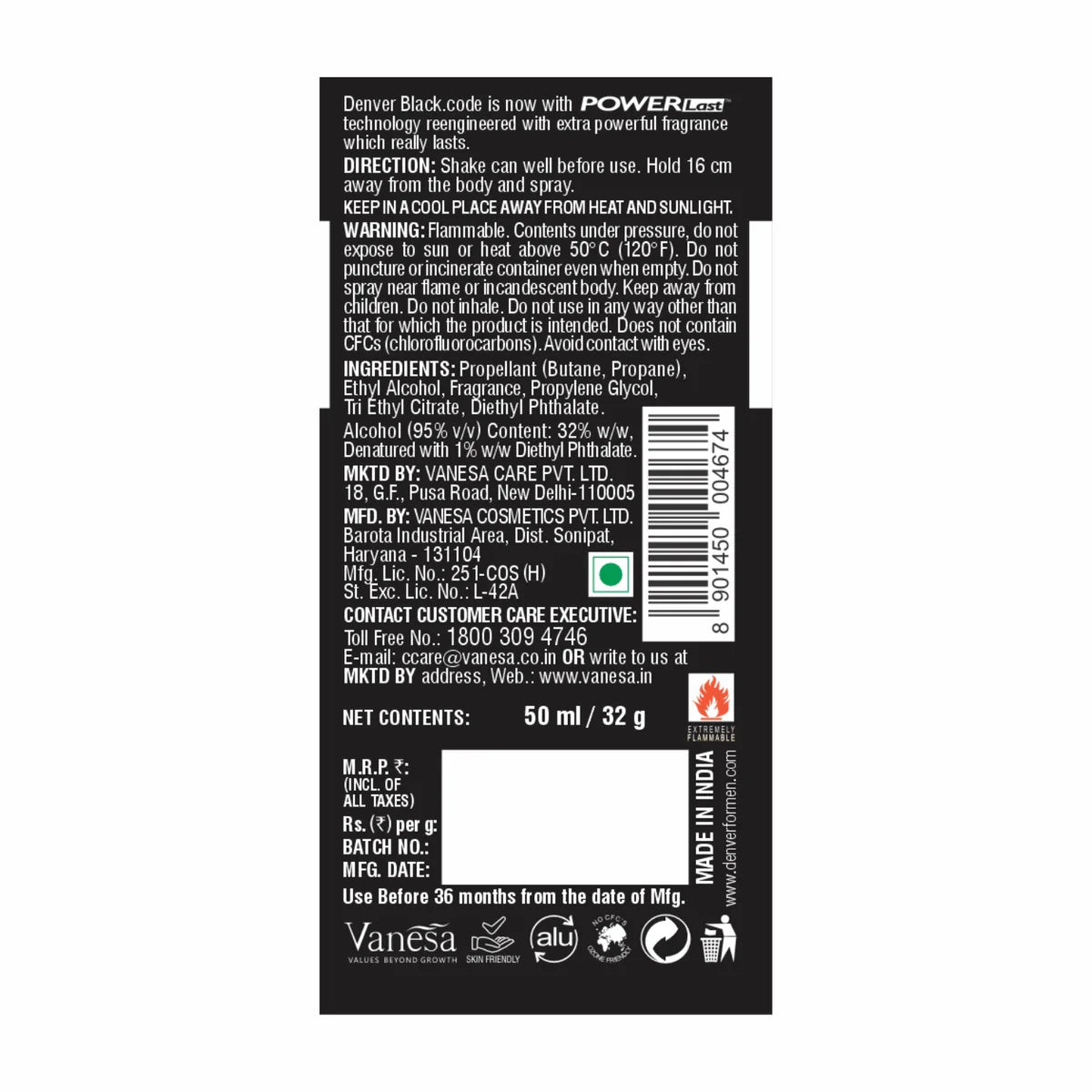 Denver Orignal Black Code 50ml