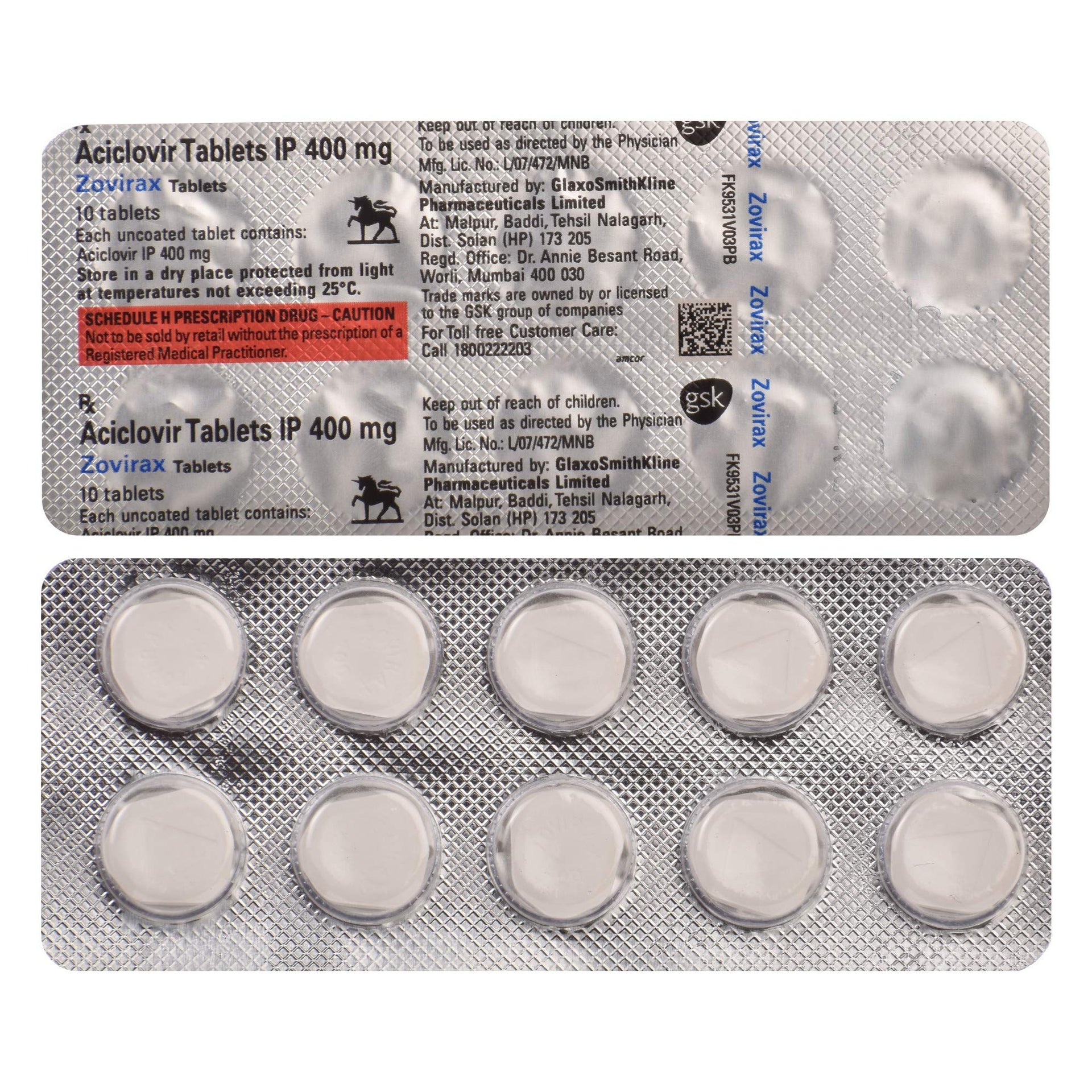 Zovirax 400mg Tab