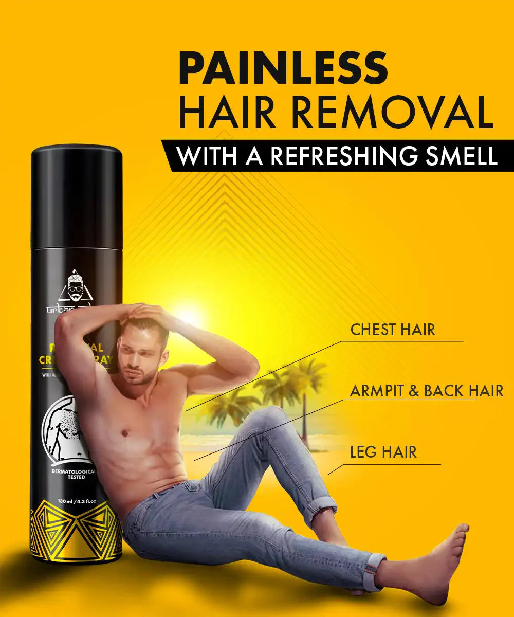 Urbangabru Hair Removal Cream Spray With Aloe Vera & Lemon Extracts 130ml
