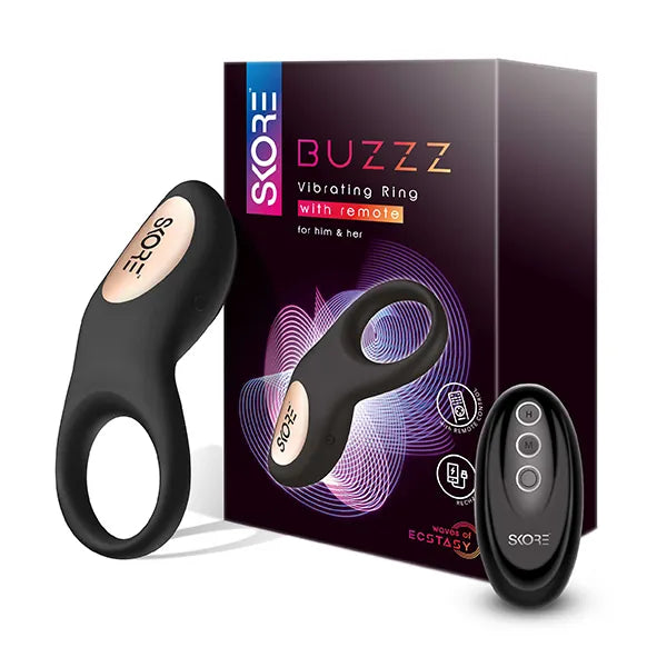 Skore Buzz Vibrating Ring With Remote & 8 Vibrating Mode 1'S